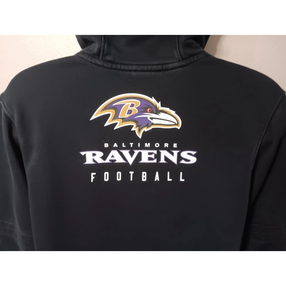 Baltimore Ravens Men’s Small NFL Hoodie Nike Sideline Club Fleece Black - Picture 7 of 12